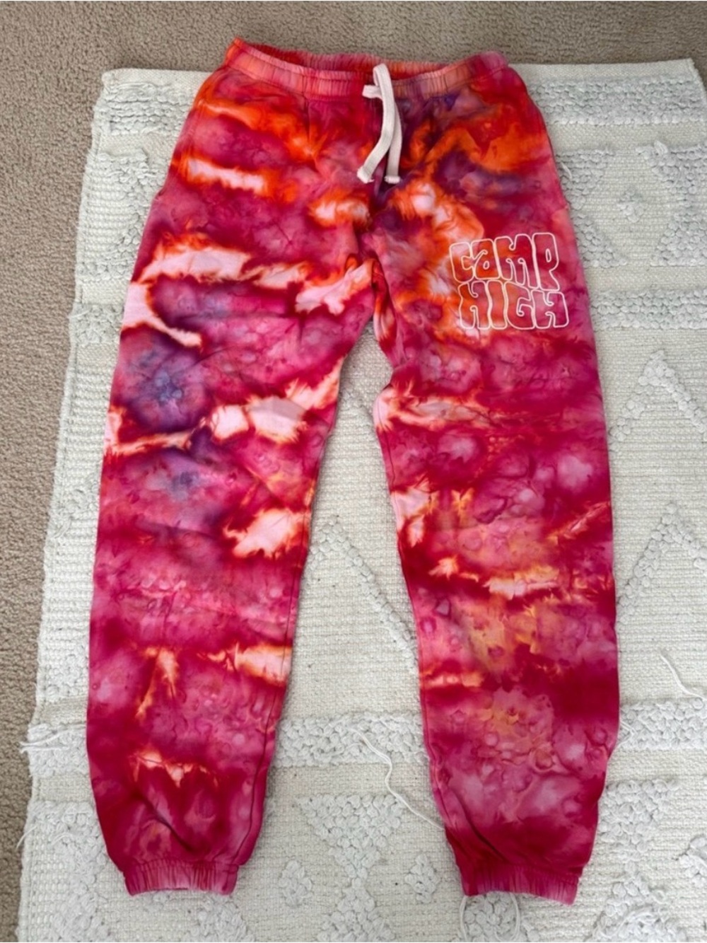 Tie-Dye Track Joggers - Pink & Orange